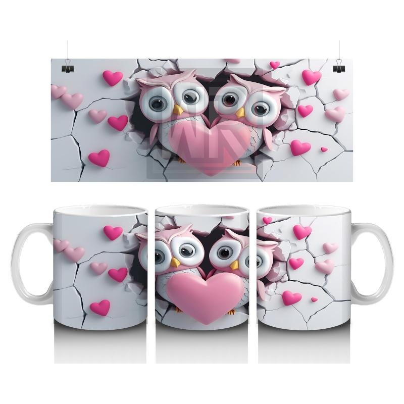 Çocuklara Sütü Sevdiren Aşkı Paylaşan Baykuş Çifti Kupa Bardak