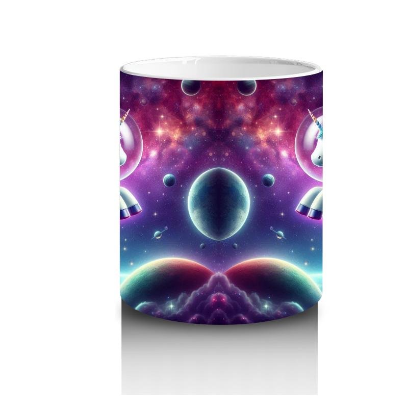 Çocuklara Sütü Sevdiren Astronot Unicorn Yolculuğu Kupa Bardak - 3