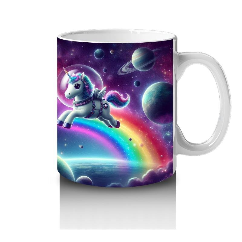 Çocuklara Sütü Sevdiren Astronot Unicorn Yolculuğu Kupa Bardak - 4