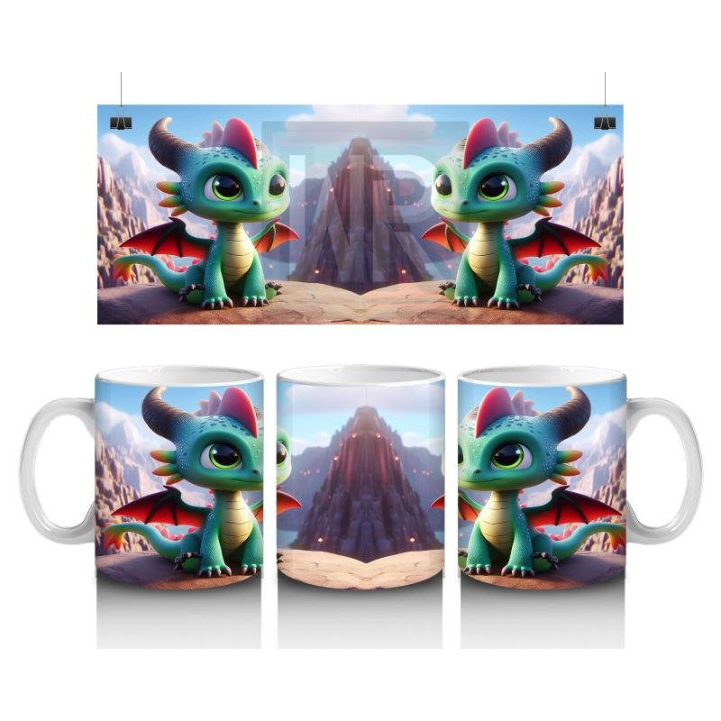 Çocuklara Sütü Sevdiren Ateş Tepesi Bebek Ejderha Kupa Bardak