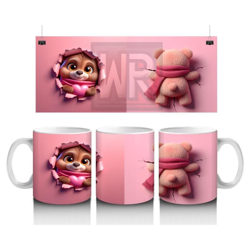 Çocuklara Sütü Sevdiren Atkılı Peluş Ayıcık Kupa Bardak