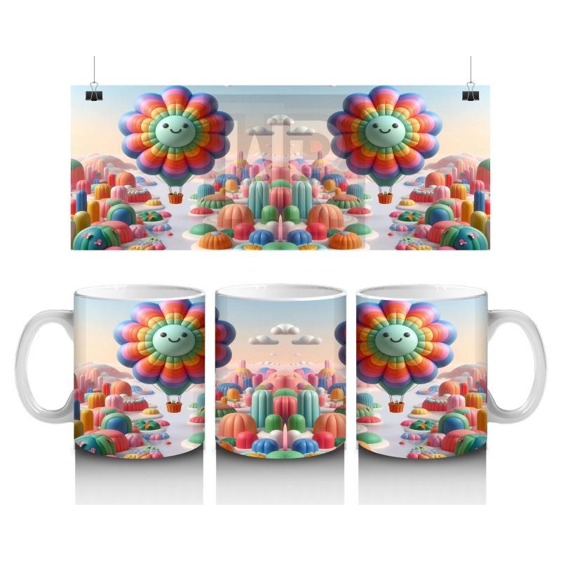 Çocuklara Sütü Sevdiren Balon Çiçek Karnavalı Kupa Bardak