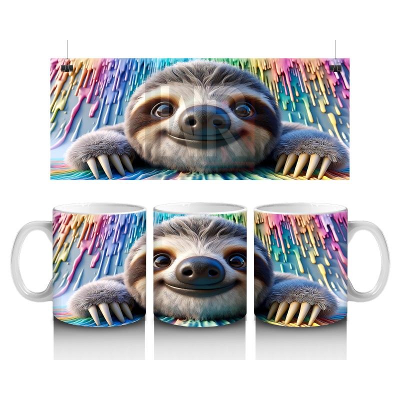 Çocuklara Sütü Sevdiren Boya Arkasından Bakan Tembel Hayvan Kupa Bardak