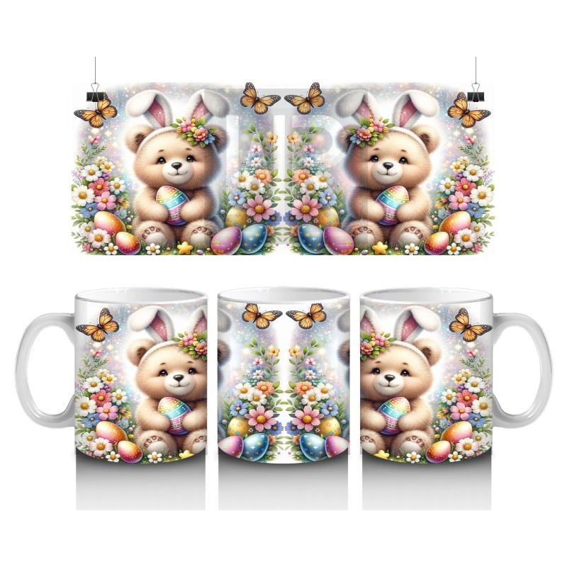 Çocuklara Sütü Sevdiren Çiçek Taclı Bahar Ayıcığı Kupa Bardak