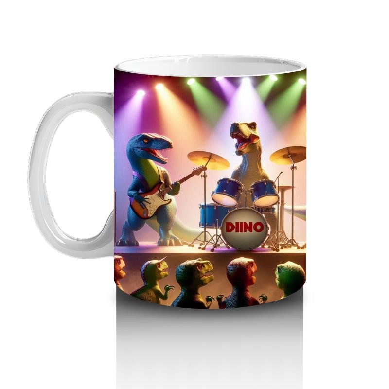 Çocuklara Sütü Sevdiren Dino Rock Konseri Kupa Bardak - 2