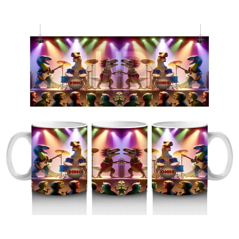 Çocuklara Sütü Sevdiren Dino Rock Konseri Kupa Bardak