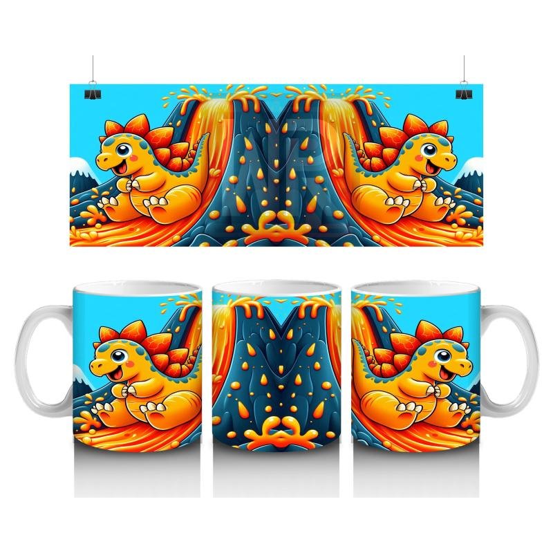 Çocuklara Sütü Sevdiren Dinozor Kaydırak Keyfi Kupa Bardak