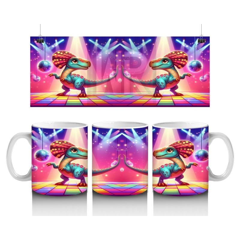 Çocuklara Sütü Sevdiren Disko Dans Eden Dinozorlar Kupa Bardak