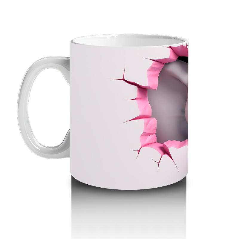 Çocuklara Sütü Sevdiren Duvarı Delip Bakan Fil Kupa Bardak - 2