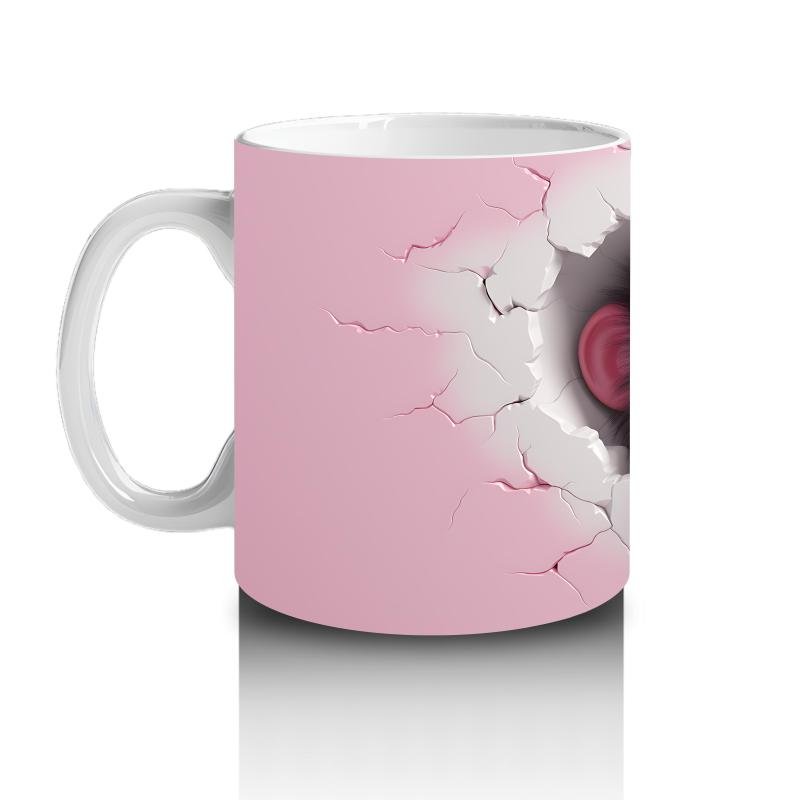 Çocuklara Sütü Sevdiren Duvarı Delip Bakan Maymun Kupa Bardak - 2