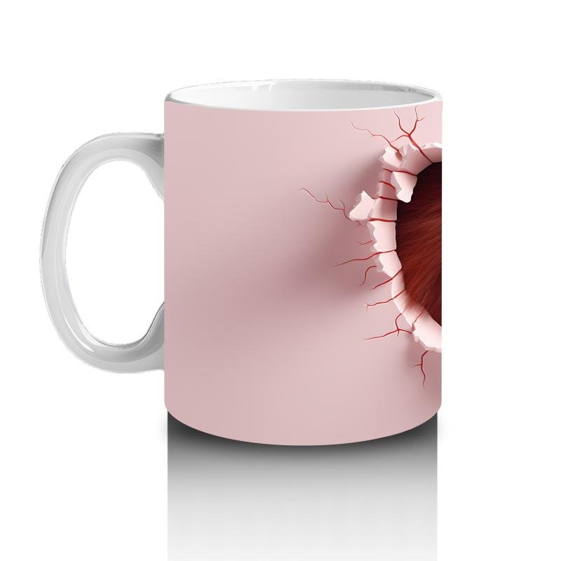 Çocuklara Sütü Sevdiren Duvarı Delip Bakan Meraklı Maymun Kupa Bardak - 2