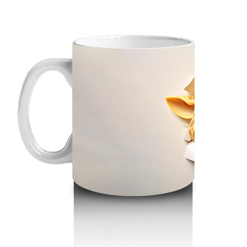 Çocuklara Sütü Sevdiren Duvarı Delip Bakan Tek Başına Zürafa Kupa Bardak - 2