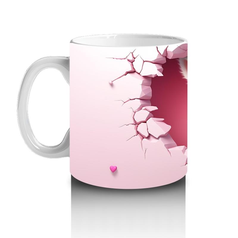 Çocuklara Sütü Sevdiren Duvarı Delip Bakan Zıpır Keçi Kupa Bardak - 2