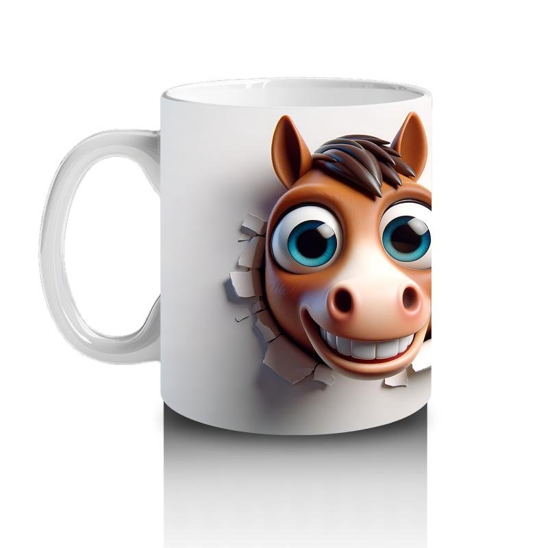 Çocuklara Sütü Sevdiren Duvarı Delip Gelen At Kupa Bardak - 2