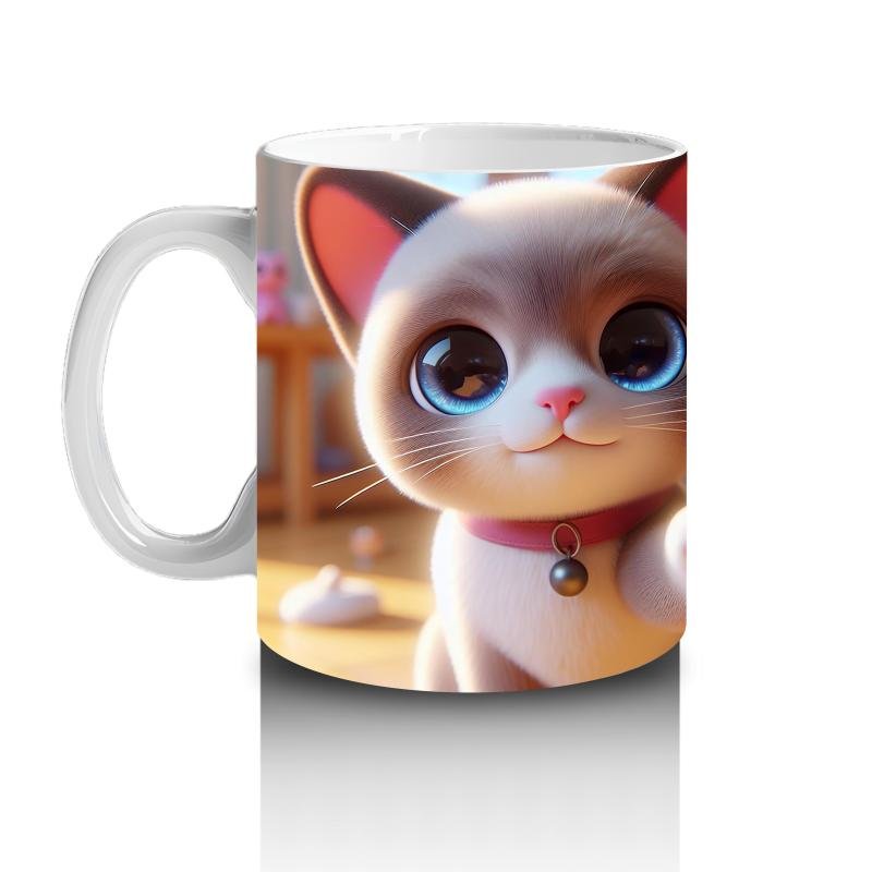 Çocuklara Sütü Sevdiren Ev Arkadaşım Kedi Kupa Bardak - 2