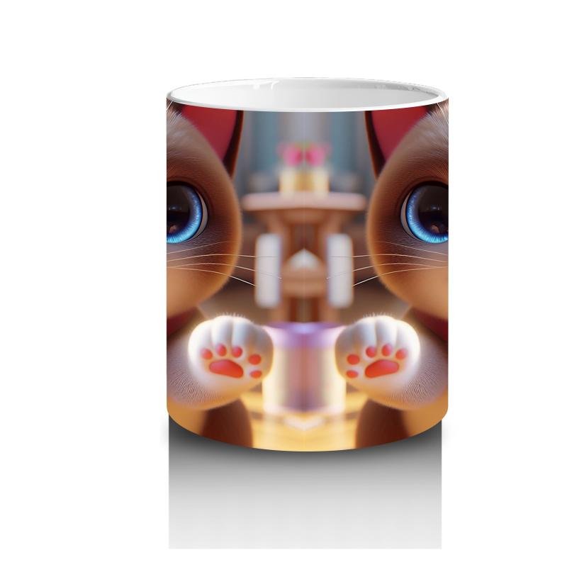 Çocuklara Sütü Sevdiren Ev Arkadaşım Kedi Kupa Bardak - 3