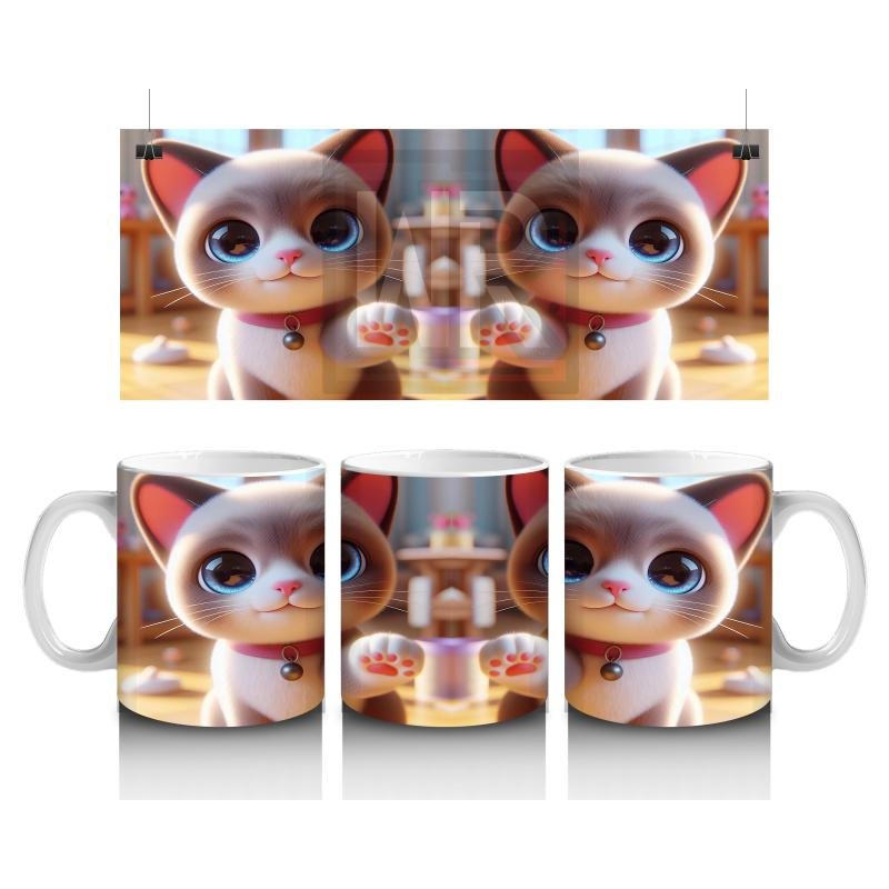 Çocuklara Sütü Sevdiren Ev Arkadaşım Kedi Kupa Bardak