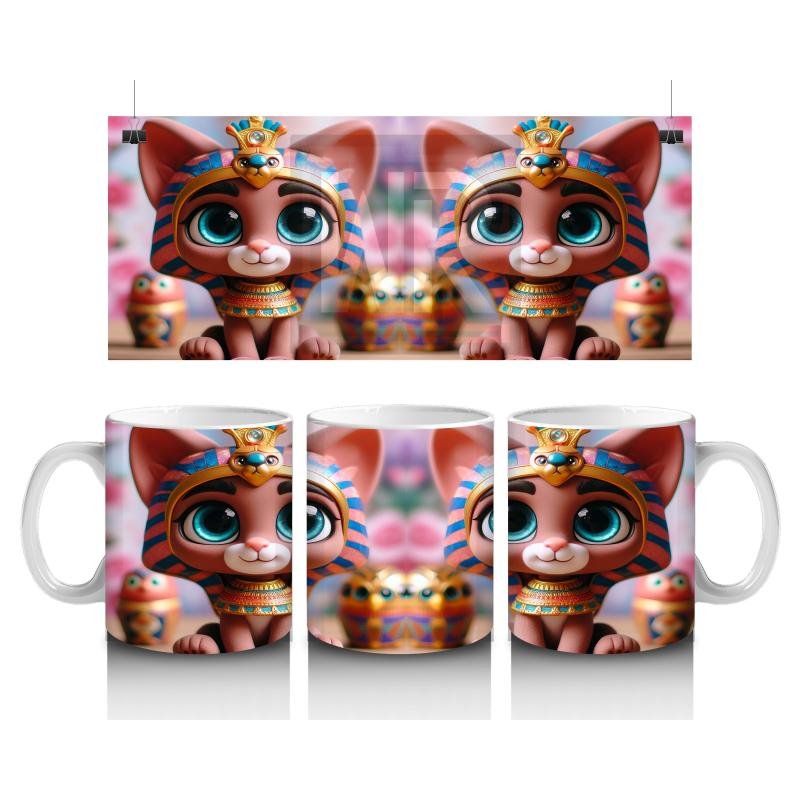 Çocuklara Sütü Sevdiren Firavun Kedisi Kupa Bardak