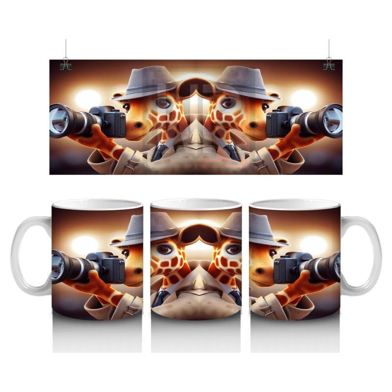 Çocuklara Sütü Sevdiren Fotoğrafçı Zürafa Desenli Kupa Bardak