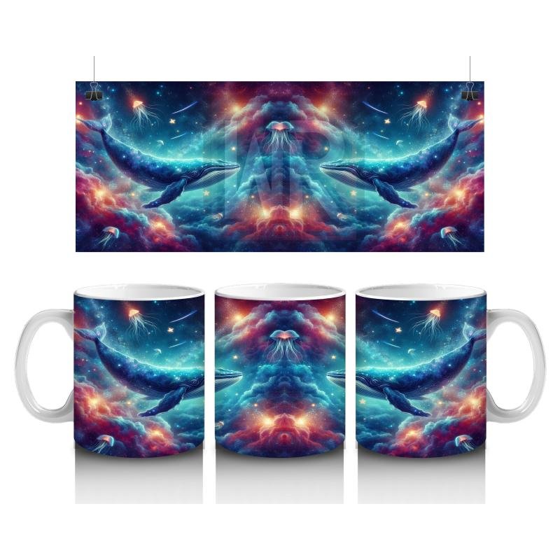 Çocuklara Sütü Sevdiren Galaktik Balina Dansı Kupa Bardak