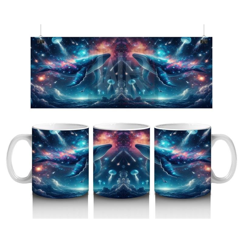 Çocuklara Sütü Sevdiren Galaktik Balina Dansı Kupa Bardak