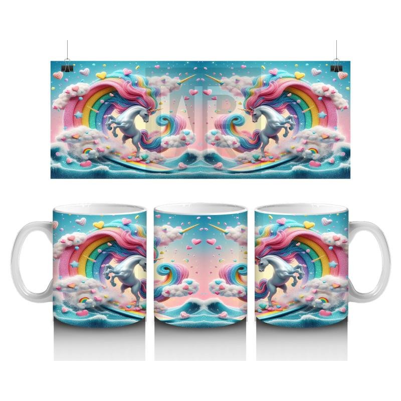 Çocuklara Sütü Sevdiren Gökkuşağı Dalga Şöleni Kupa Bardak