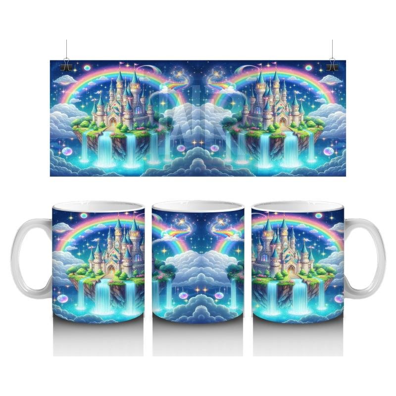 Çocuklara Sütü Sevdiren Gökkuşağı Şatosu Kupa Bardak