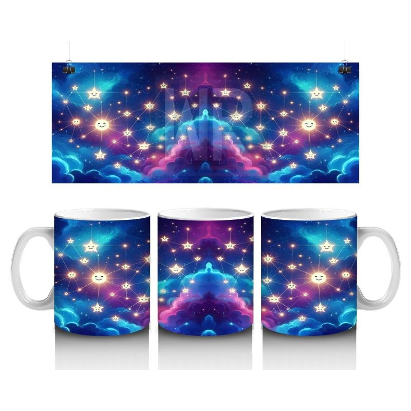 Çocuklara Sütü Sevdiren Gülümseyen Yıldız Bulutu Kupa Bardak