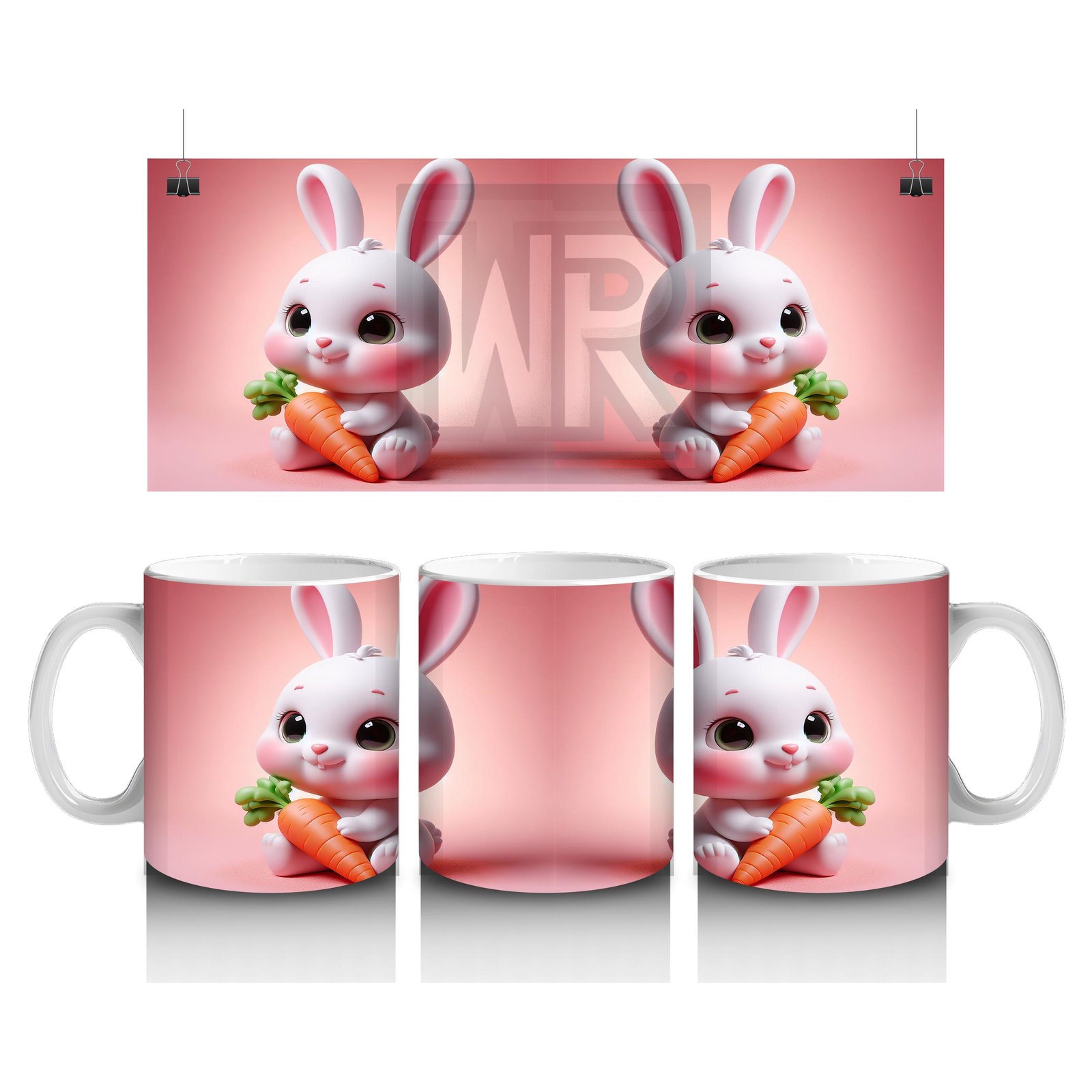 Çocuklara Sütü Sevdiren Havuçlu Mutlu Tavşan Kupa Bardak