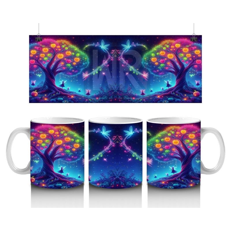 Çocuklara Sütü Sevdiren Işıltılı Periler ve Masal Ormanı Desenli Kupa Bardak