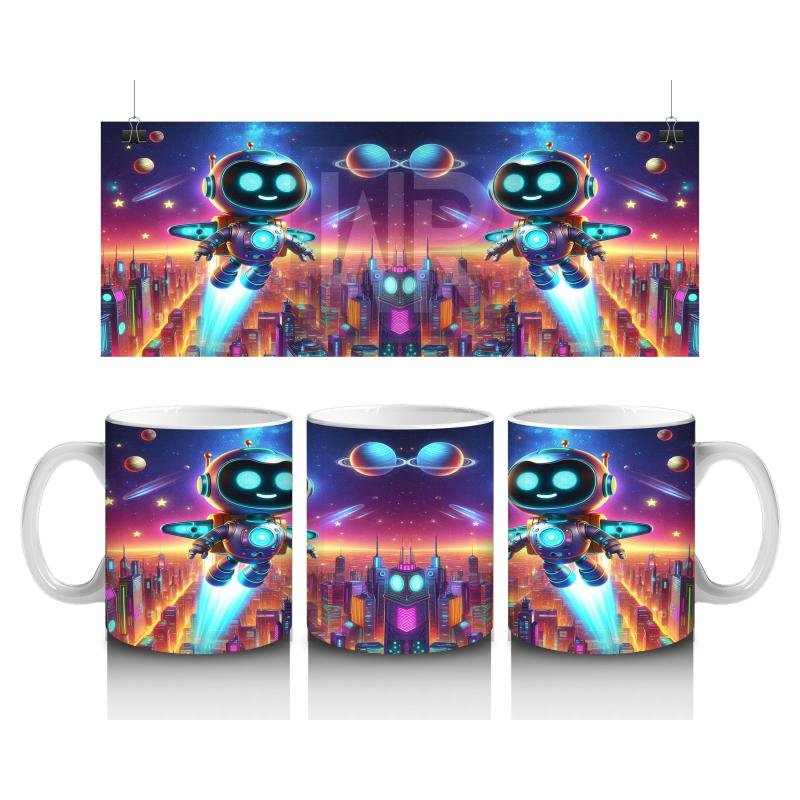 Çocuklara Sütü Sevdiren Jetpackli Robot Kaşifler Kupa Bardak