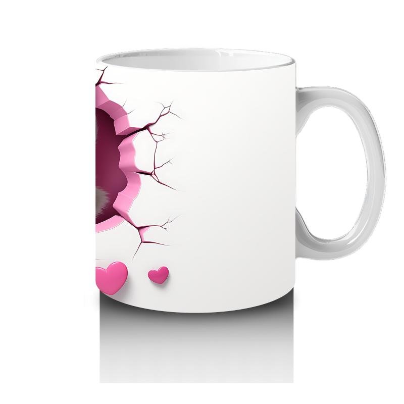 Çocuklara Sütü Sevdiren Kalp Çerçevesinden Bakan Meraklı Rakun Kupa Bardak - 4