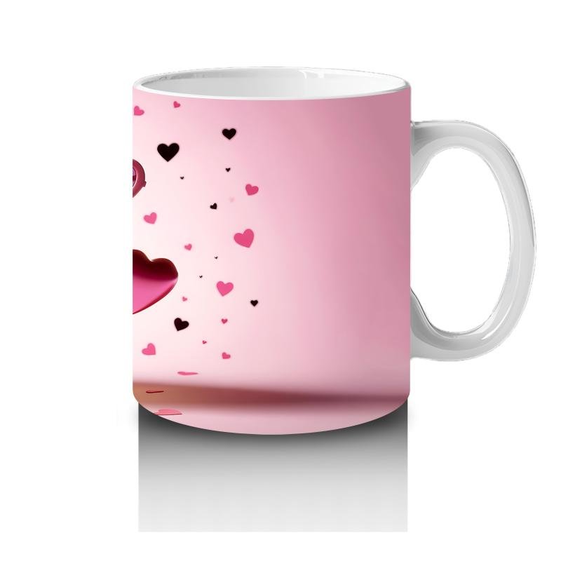 Çocuklara Sütü Sevdiren Kalp Çerçevesinden Bakan Pembe Dinozor Kupa Bardak - 4