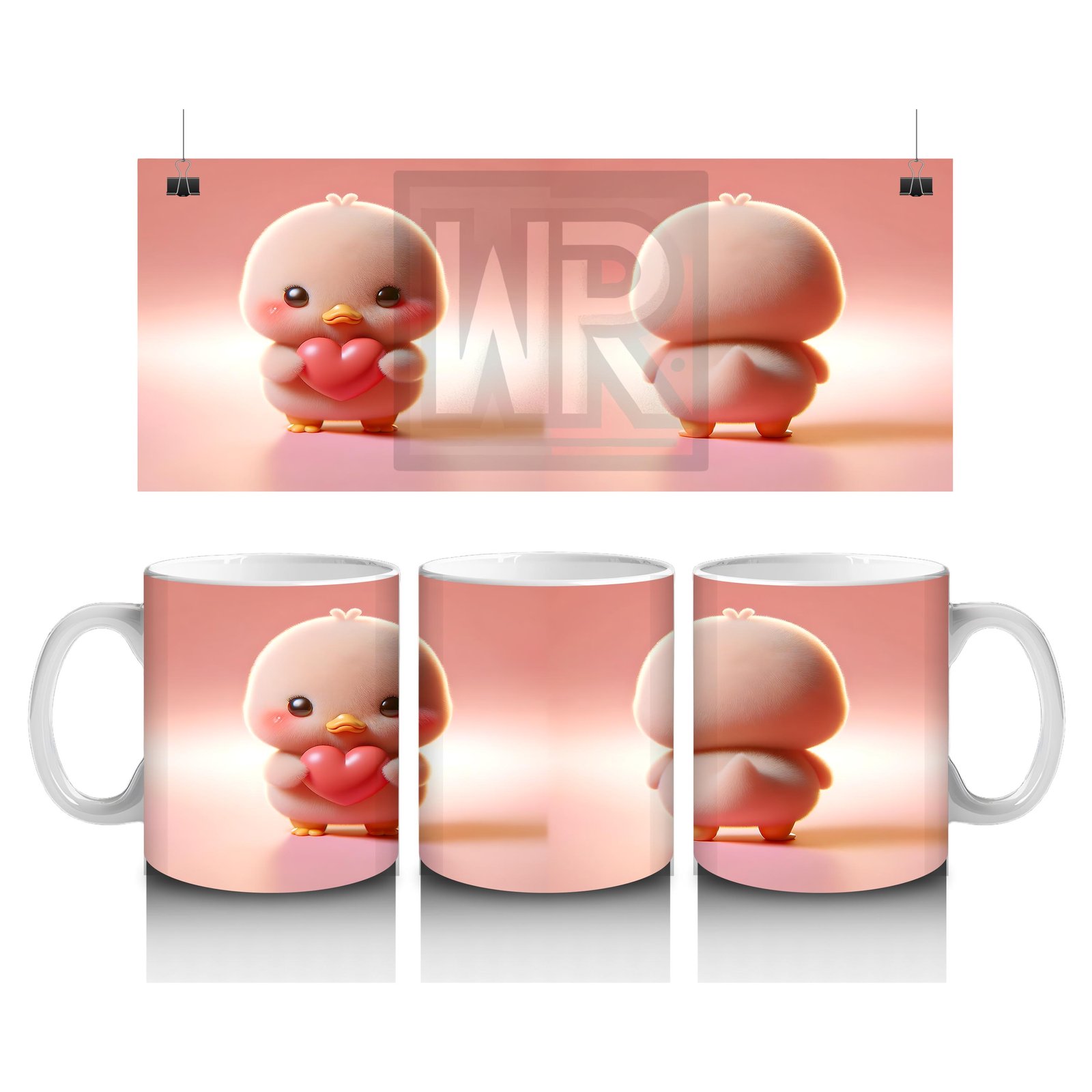 Çocuklara Sütü Sevdiren Kalp Tutan Minik Civciv Kupa Bardak