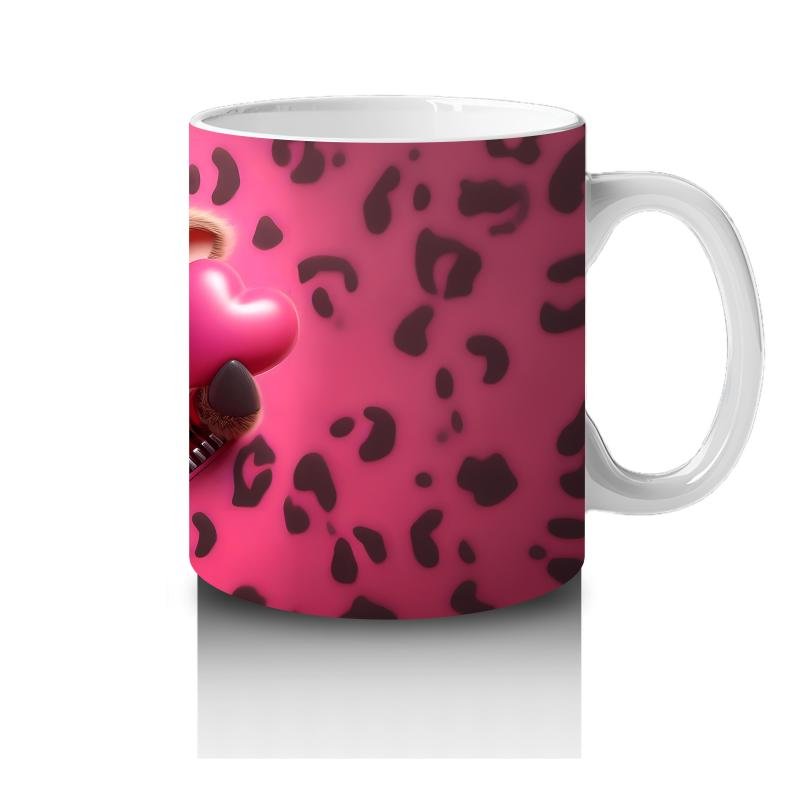 Çocuklara Sütü Sevdiren Kalpli Ceketli Buzağı Desenli Kupa Bardak - 4