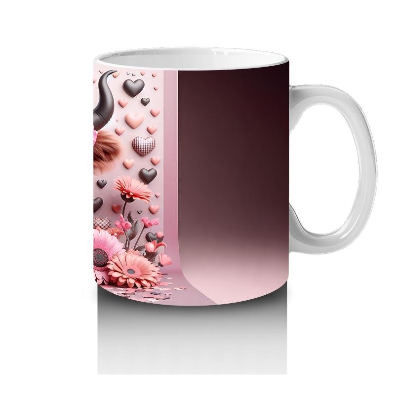 Çocuklara Sütü Sevdiren Kalpli Gözlüklü Sevimli İnek Desenli Kupa Bardak - 4