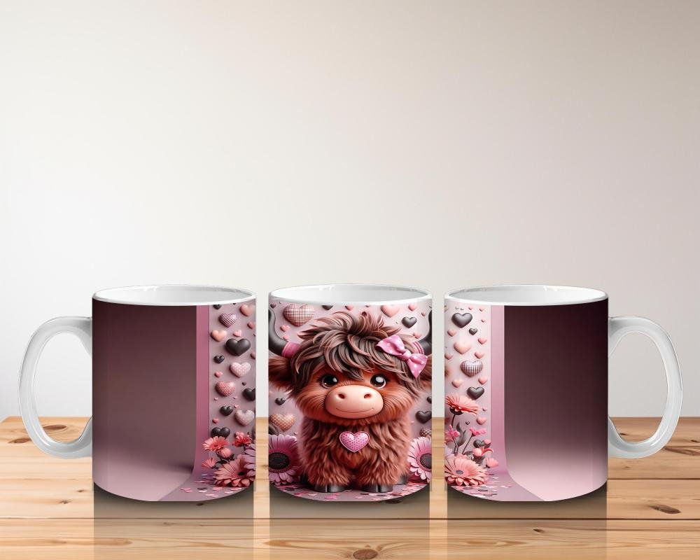 Çocuklara Sütü Sevdiren Kalpli Gözlüklü Sevimli İnek Desenli Kupa Bardak - 5