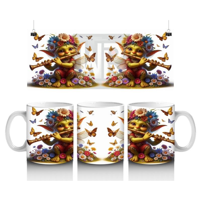 Çocuklara Sütü Sevdiren Kelebekli Çiçek Perisi Kupa Bardak