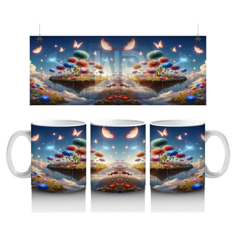 Çocuklara Sütü Sevdiren Kelebekli Mantarlı Ada Kupa Bardak