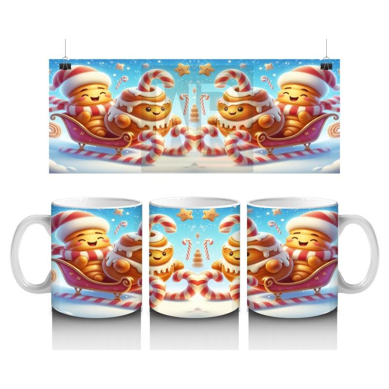 Çocuklara Sütü Sevdiren Kızaklı Kurabiye Neşesi Kupa Bardak