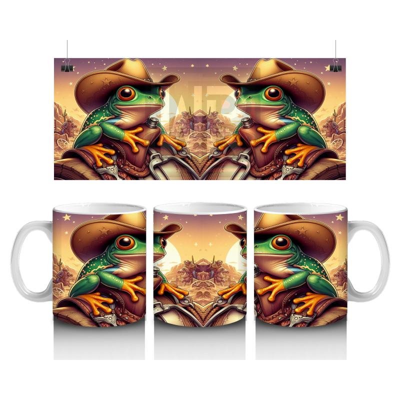 Çocuklara Sütü Sevdiren Kovboy Kurbağa Kupa Bardak