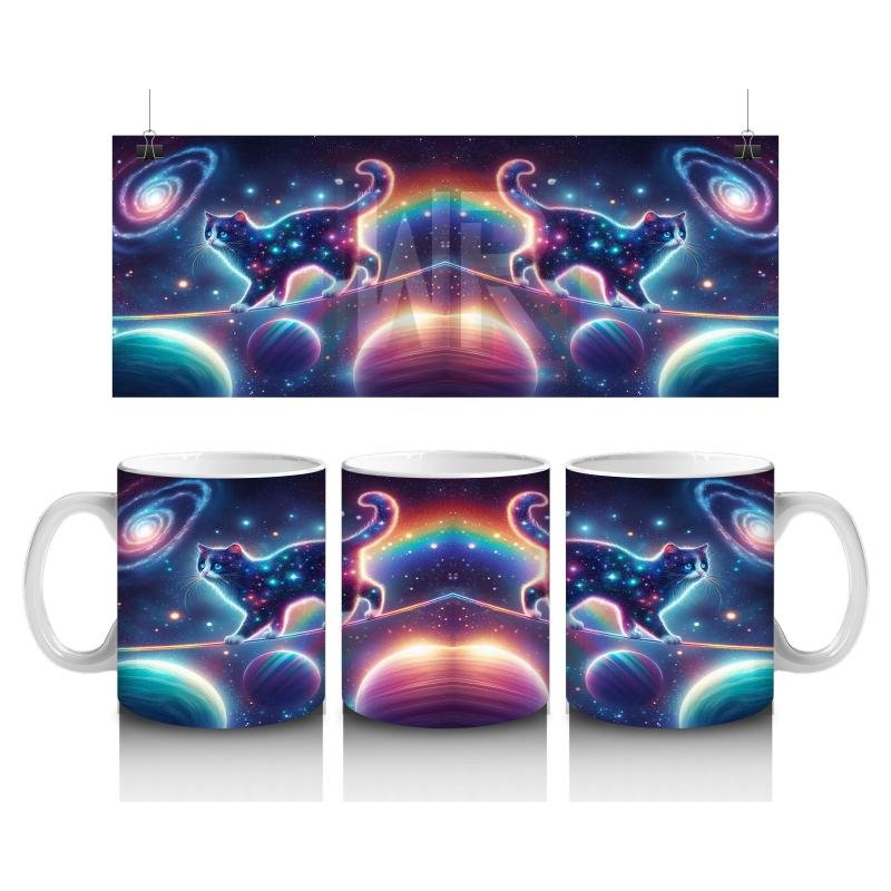 Çocuklara Sütü Sevdiren Kozmik Galaksi Kedileri Kupa Bardak