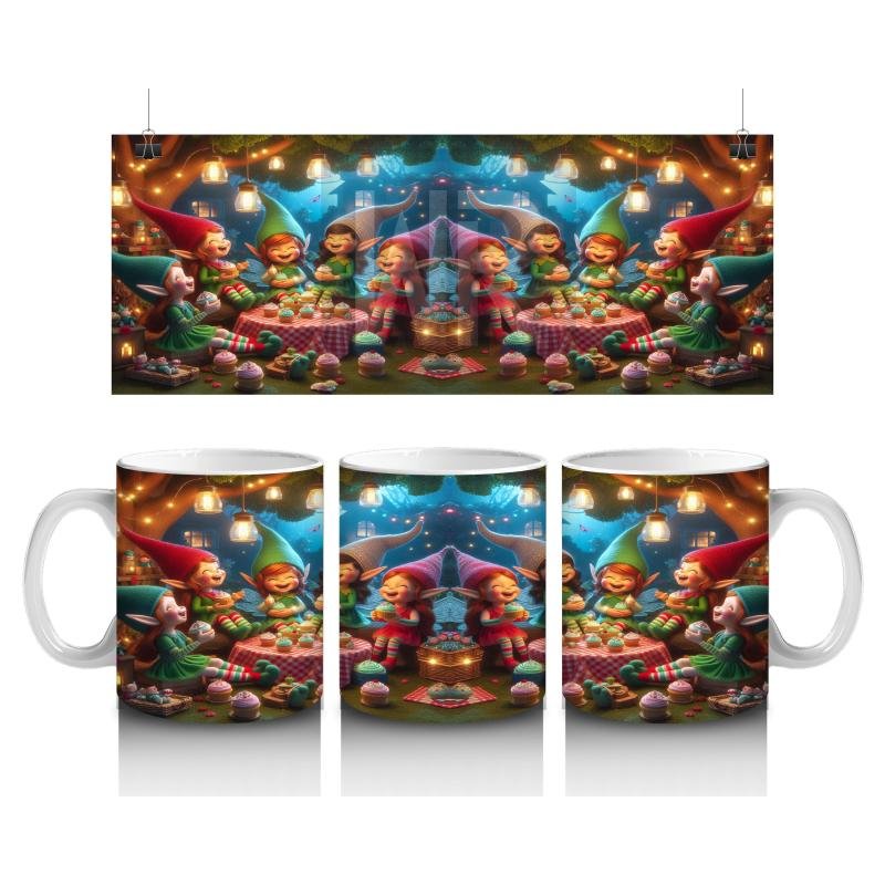 Çocuklara Sütü Sevdiren Neşeli Cücelerle Orman Partisi Desenli Kupa Bardak