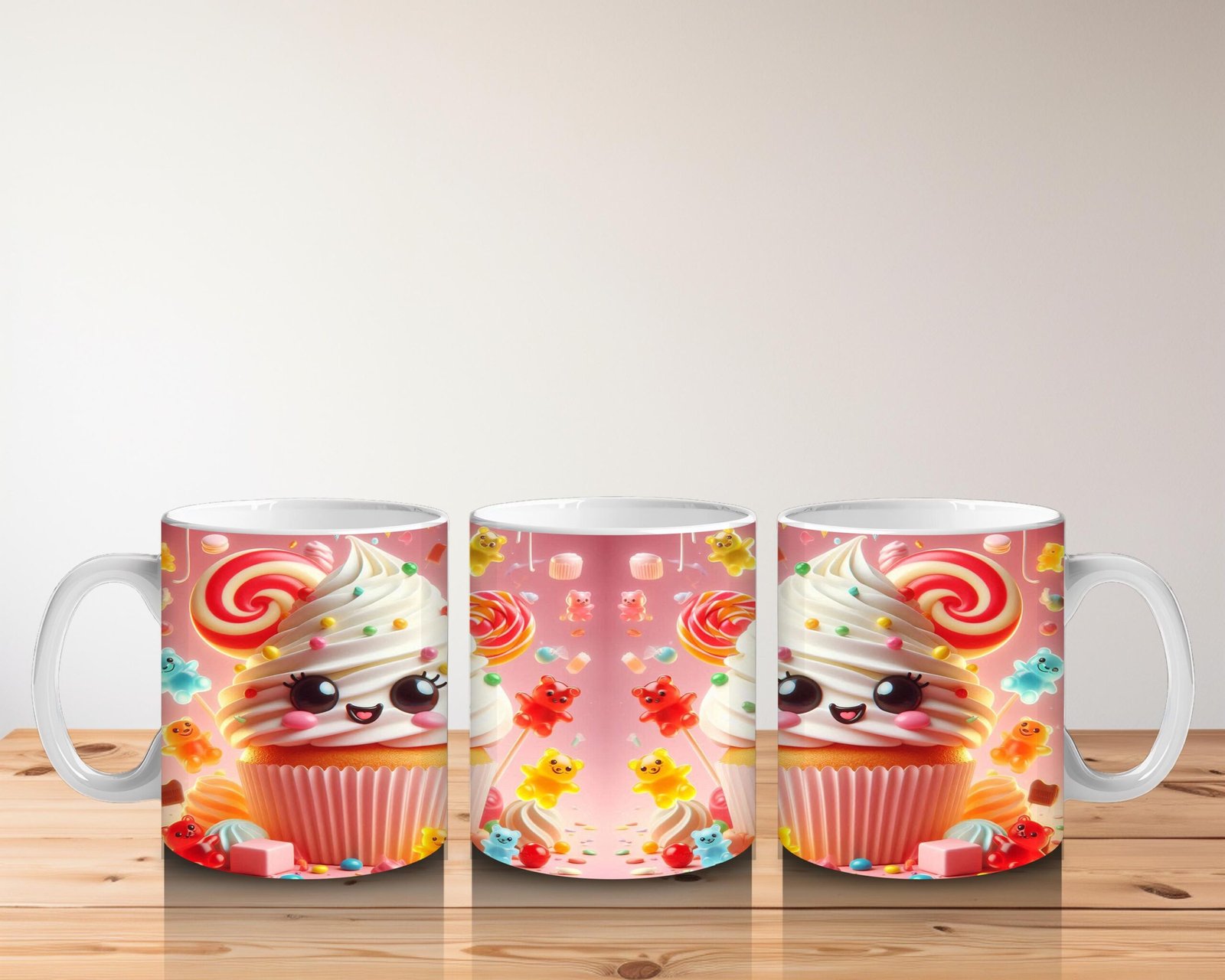 Çocuklara Sütü Sevdiren Neşeli Cupcake Karnavalı Kupa Bardak - 5