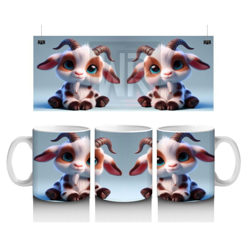 Çocuklara Sütü Sevdiren Neşeli Dağ Keçisi Kupa Bardak