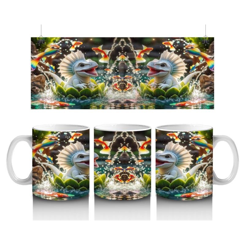 Çocuklara Sütü Sevdiren Nilüferli Mutlu Dinozor Kupa Bardak