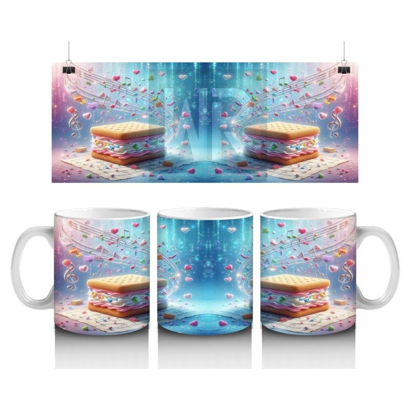 Çocuklara Sütü Sevdiren Notalı Kek Masalı Kupa Bardak