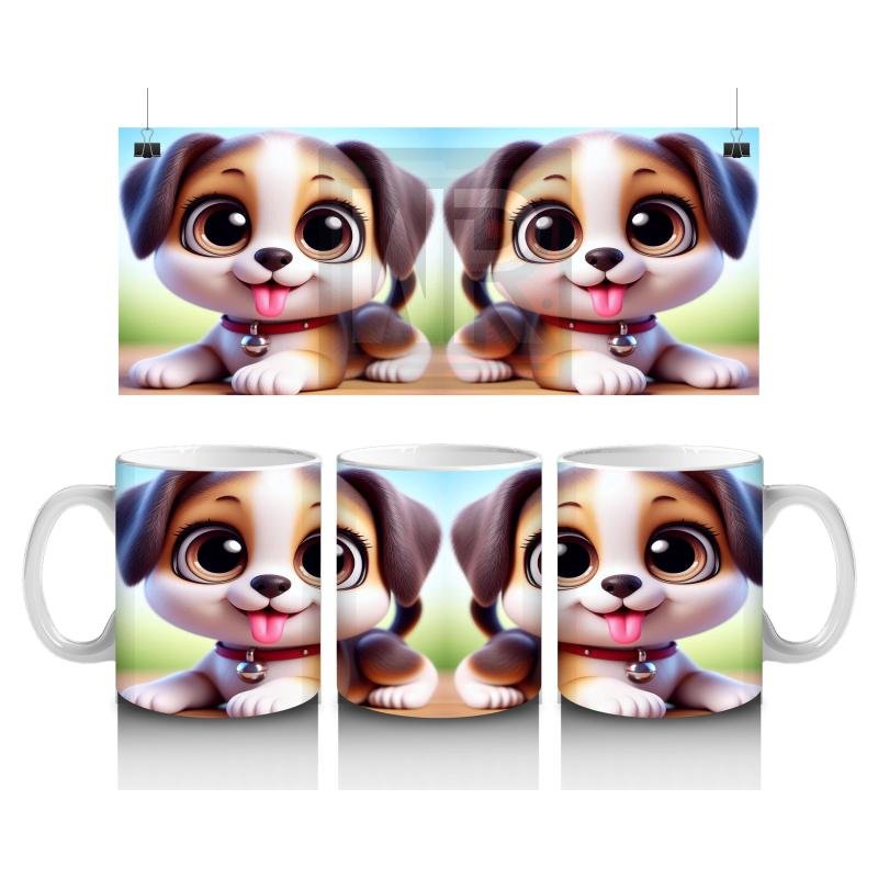 Çocuklara Sütü Sevdiren Oyunbaz Yavru Köpek Kupa Bardak