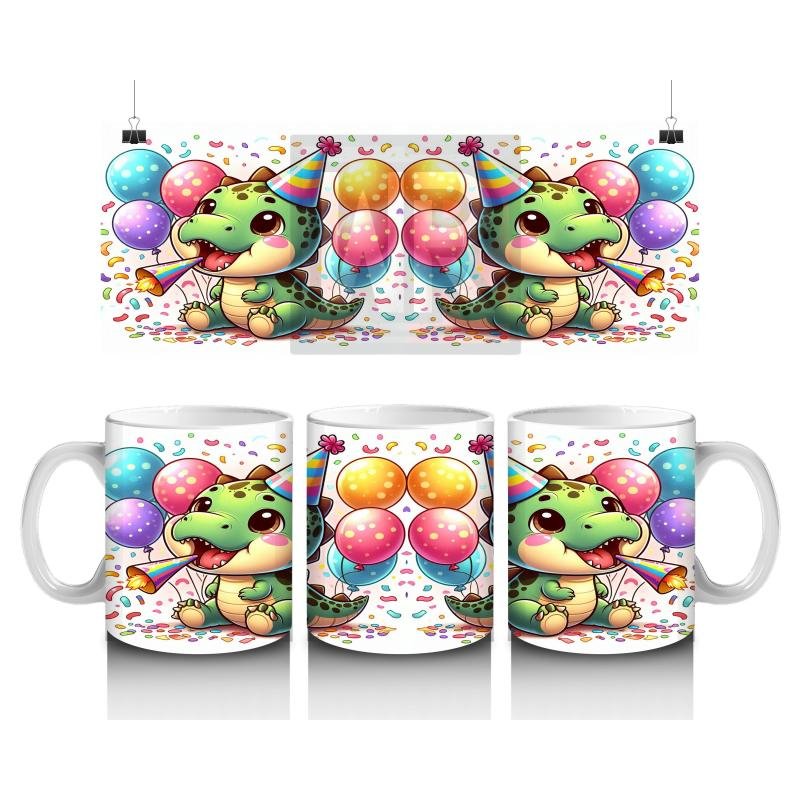 Çocuklara Sütü Sevdiren Parti Dinozoru Şenliği Kupa Bardak