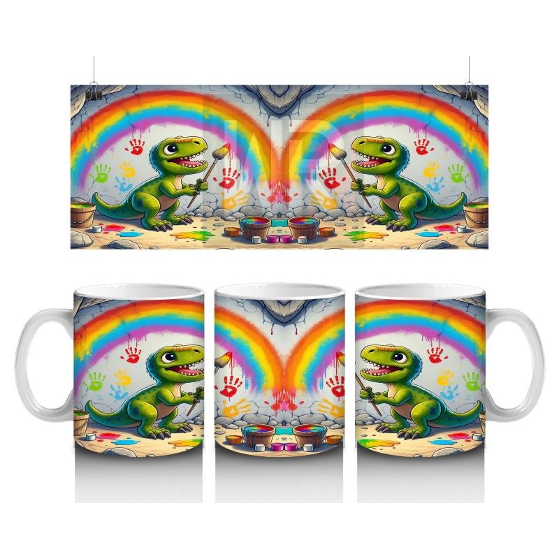 Çocuklara Sütü Sevdiren Sanatçı Dinozor Kupa Bardak